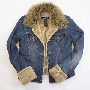 Abercrombie & Finch Fur Lined Jean Jacket